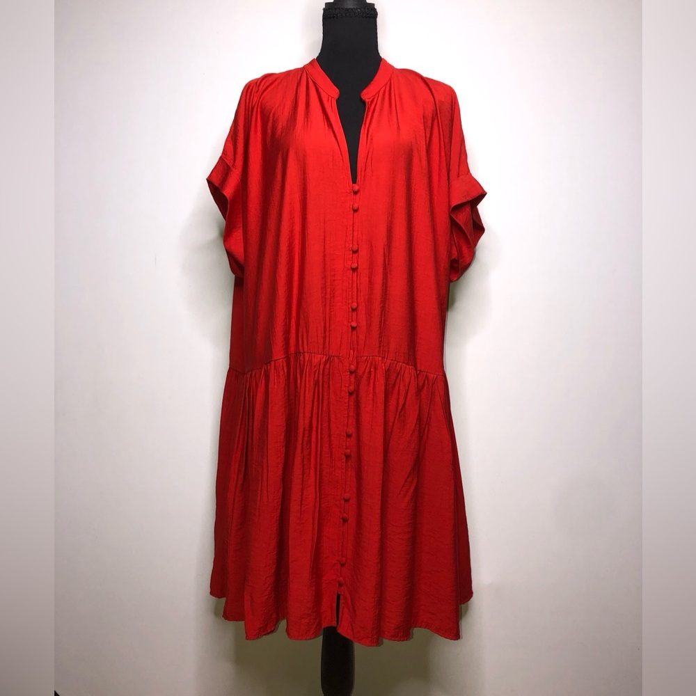 H&M Red Kaftan Midi Large Dress